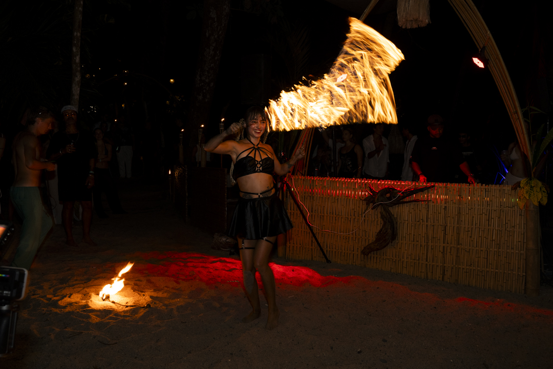 JAWARA performing with fire whips