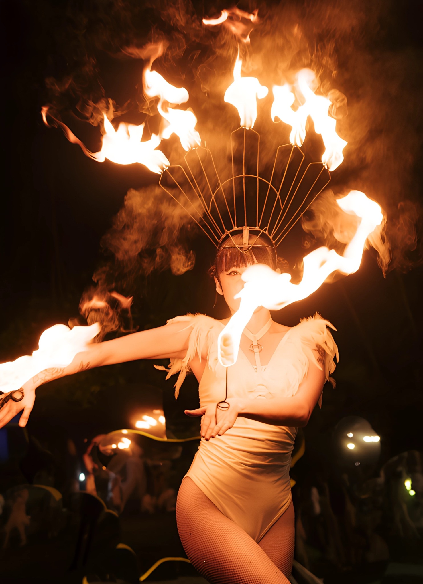 JAWARA fire crown performance on stage